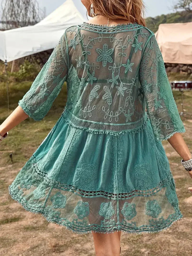 Sienna | Bohemian Lace Sheer Cover-Up Dress