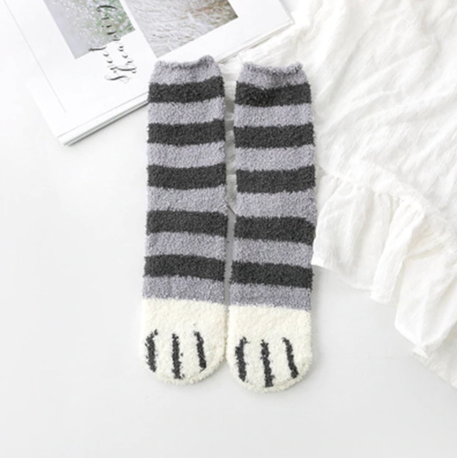 Sienna | Plush Cotton Paw Socks (One-Size)