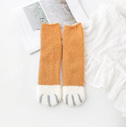 Sienna | Plush Cotton Paw Socks (One-Size)