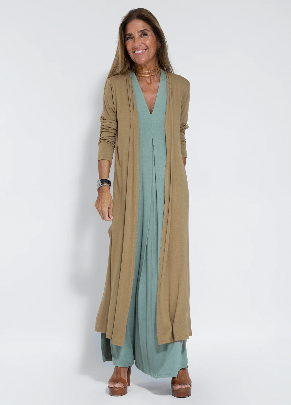 Sienna | Elegant Midi Dress and Tailored Vest Ensemble