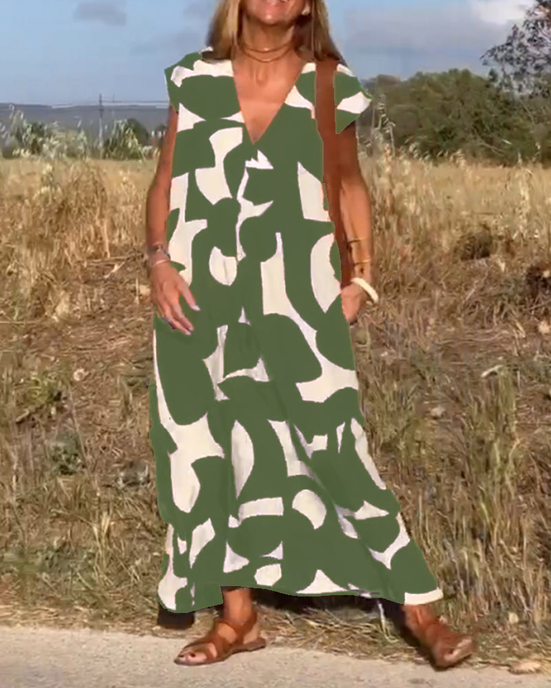 Lena | Floral V-Neck Maxi Dress