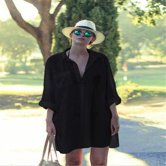 Seraphina | Breezy Hollow T-Shirt Cover-Up for Swim Days