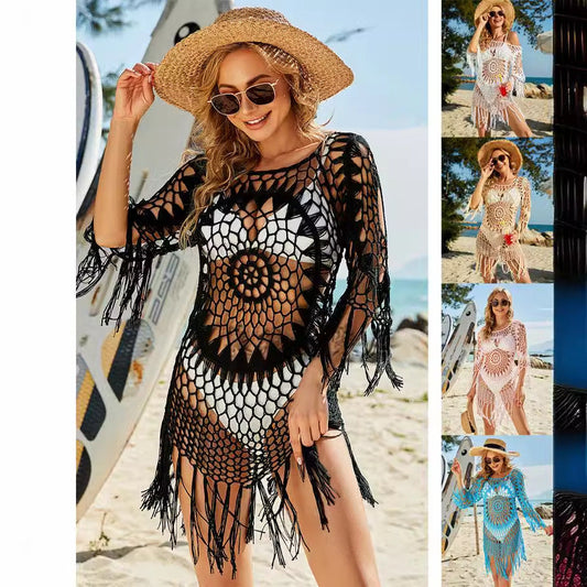 Fiona | Handcrafted Crochet Tassel Beach Cover-Up