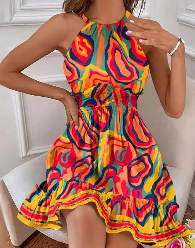 Mira | Alluring Sleeveless Neck Dress in Casual Chic Style