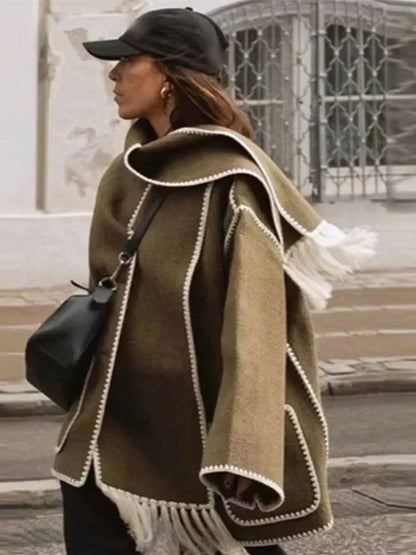 Sienna | Eclectic Bohemian Wrap Coat with Scarf