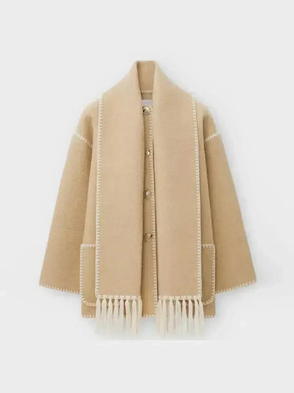 Sienna | Eclectic Bohemian Wrap Coat with Scarf