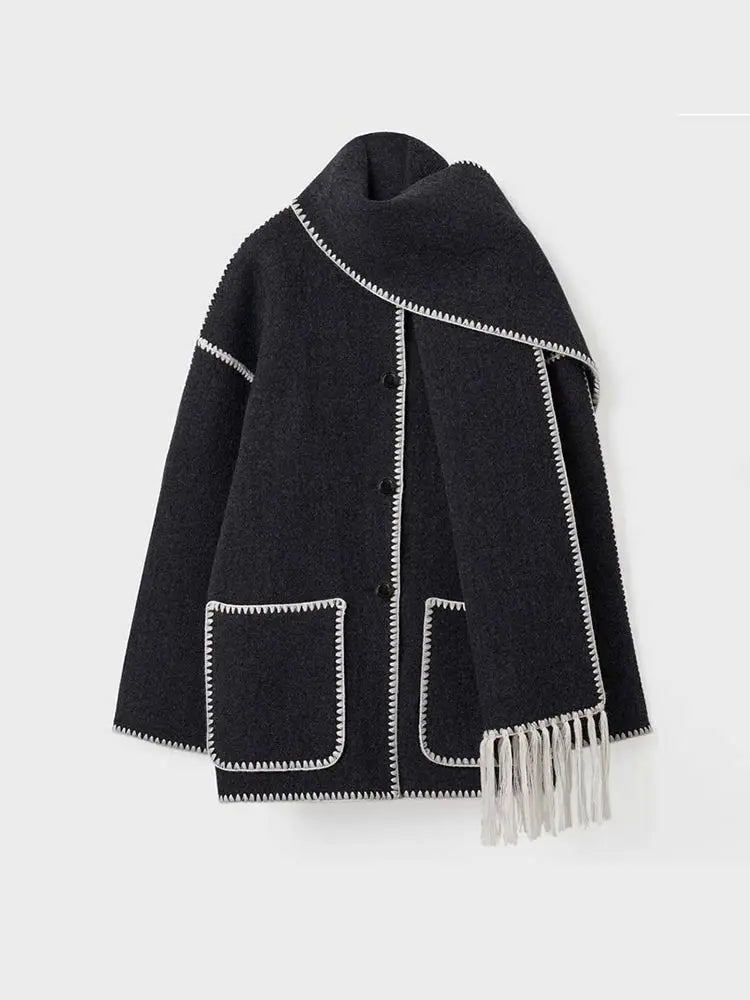 Sienna | Eclectic Bohemian Wrap Coat with Scarf