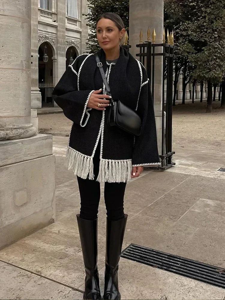 Sienna | Eclectic Bohemian Wrap Coat with Scarf