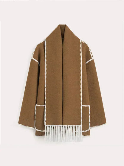 Sienna | Eclectic Bohemian Wrap Coat with Scarf