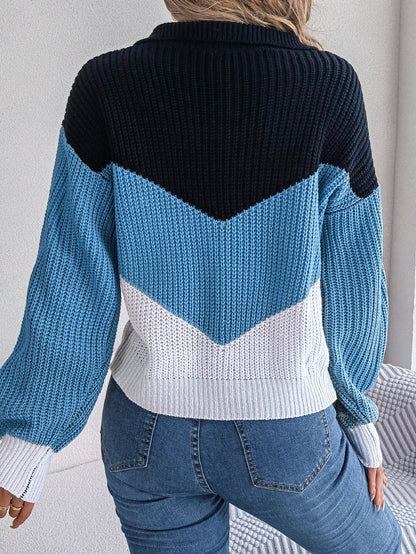Isabelle | Cozy Patchwork Knit Sweater for Women