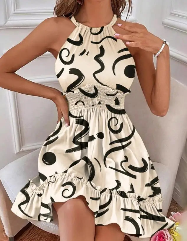 Mira | Alluring Sleeveless Neck Dress in Casual Chic Style