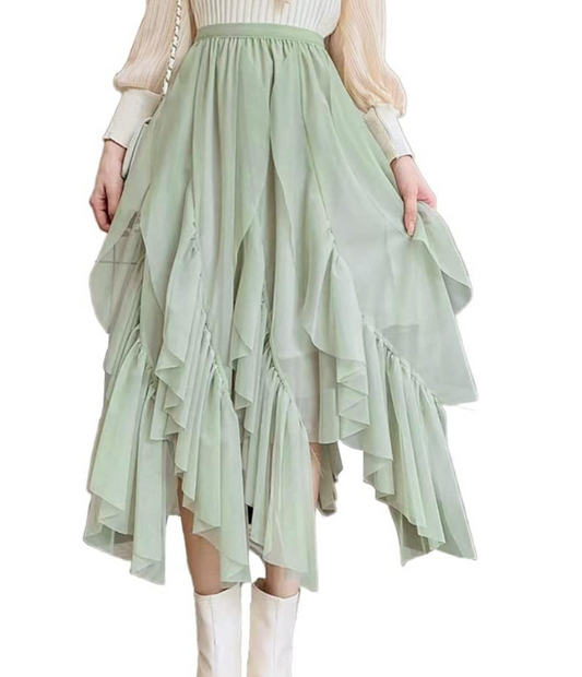 Sienna | Flowing Ruffled Midi Skirt