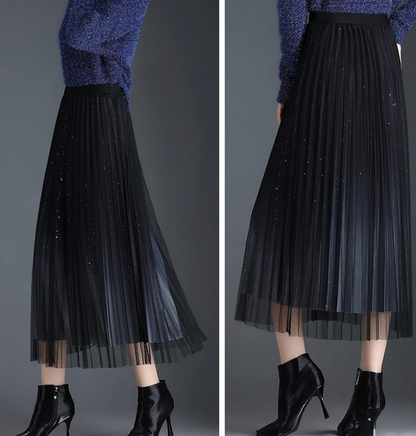 Nina | Ombre Pleated Midi Skirt