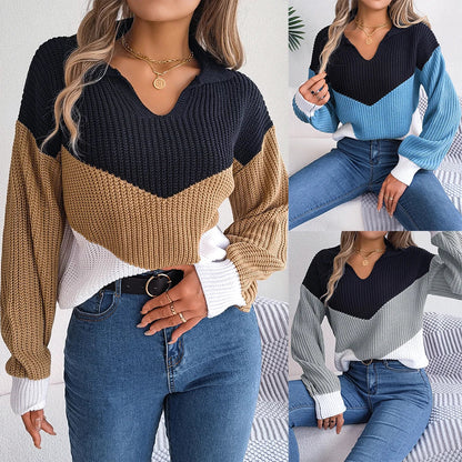 Isabelle | Cozy Patchwork Knit Sweater for Women