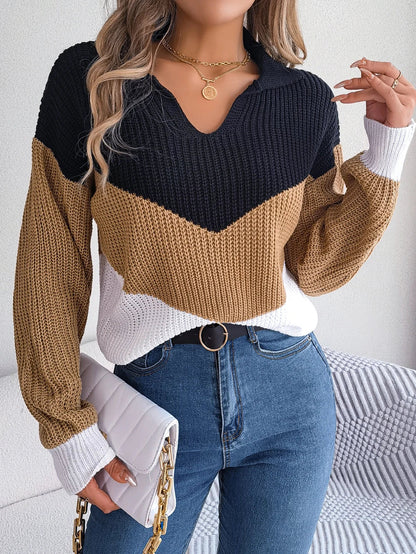 Isabelle | Cozy Patchwork Knit Sweater for Women