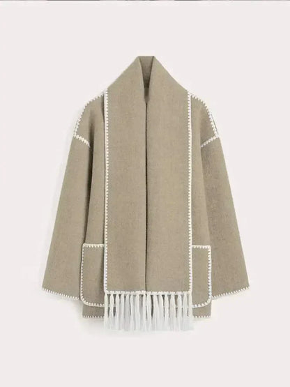 Sienna | Eclectic Bohemian Wrap Coat with Scarf