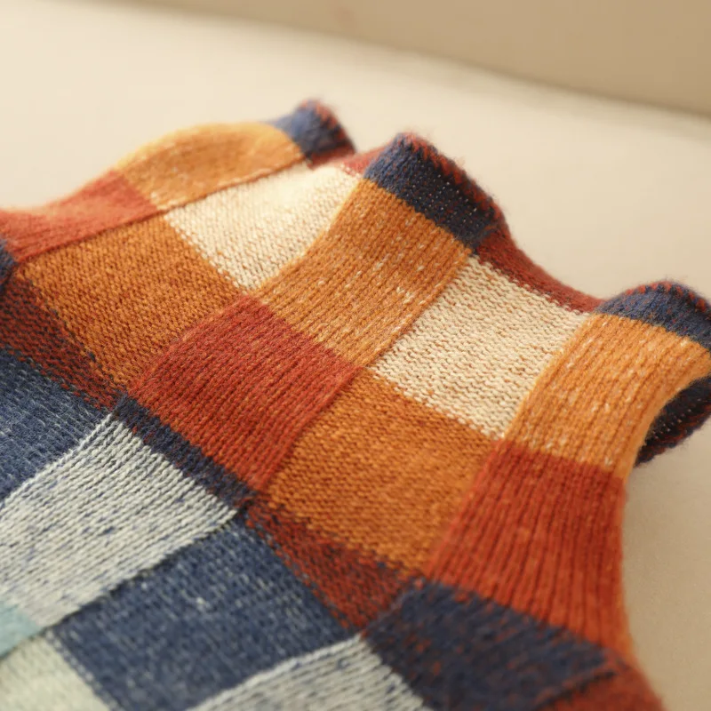 Sienna | Vibrant Turtleneck Sweater with Patchwork Knit Design