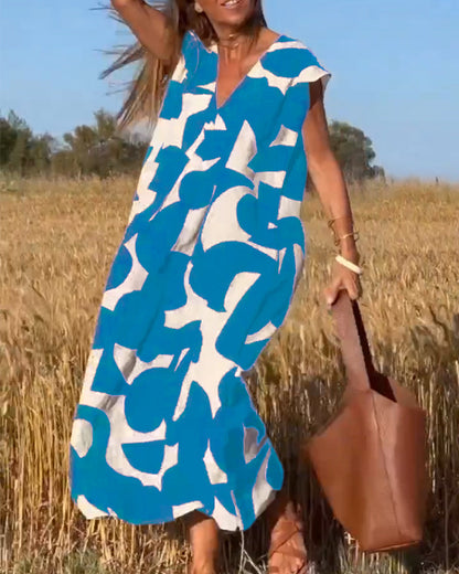 Lena | Floral V-Neck Maxi Dress