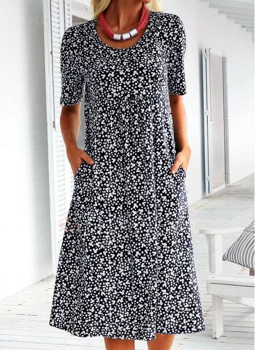 Lila | Vintage Floral Midi Dress