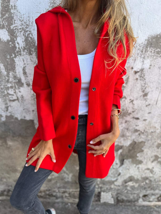 Celia | Relaxed Single-Breasted Blazer with Hoodie