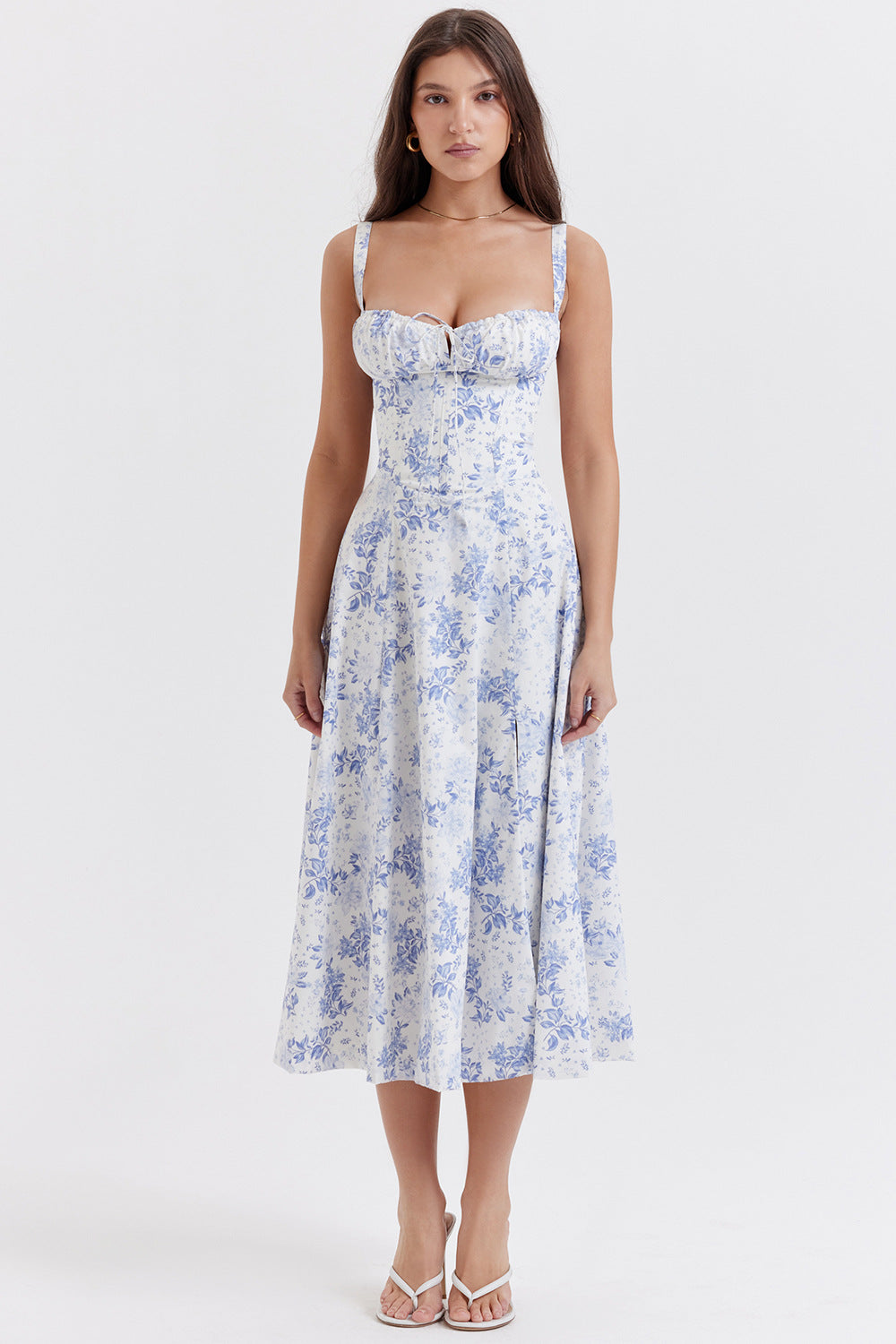 Cecilia | Elegant Cut-Out Strappy Dress with Alluring Thigh Slit