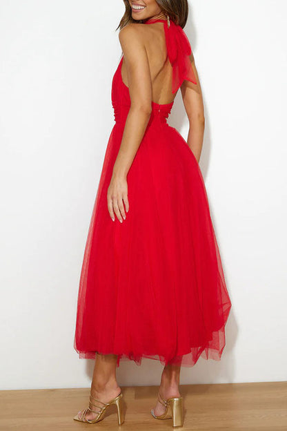 Adeline | Elegant Flowing Rose Dress