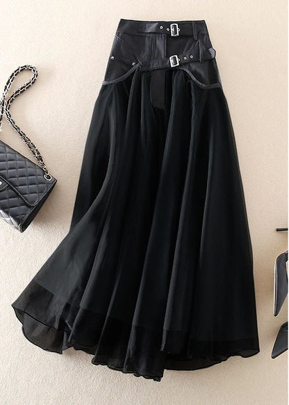 Siena | Chic French Patchwork Tulle Midi Skirt for Women