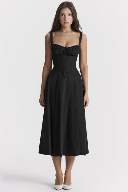 Cecilia | Elegant Cut-Out Strappy Dress with Alluring Thigh Slit