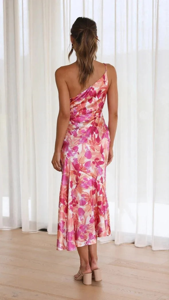 Camille | Elegant One-Shoulder Floral Gown
