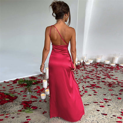 Celia | Flowing Ruffled One-Shoulder Maxi Dress