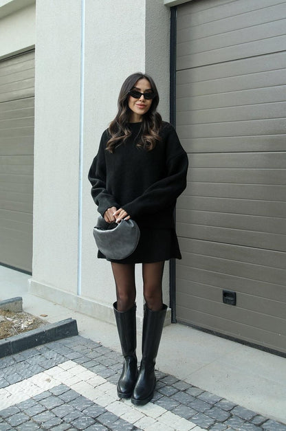 Nora | Cozy Knitted Two-Piece Set for Women: Jumper and Skirt Combo