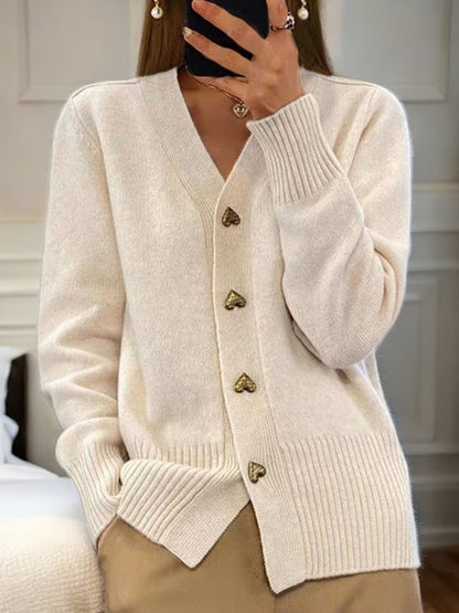 Celine | Cozy Knitted Heart Cardigan