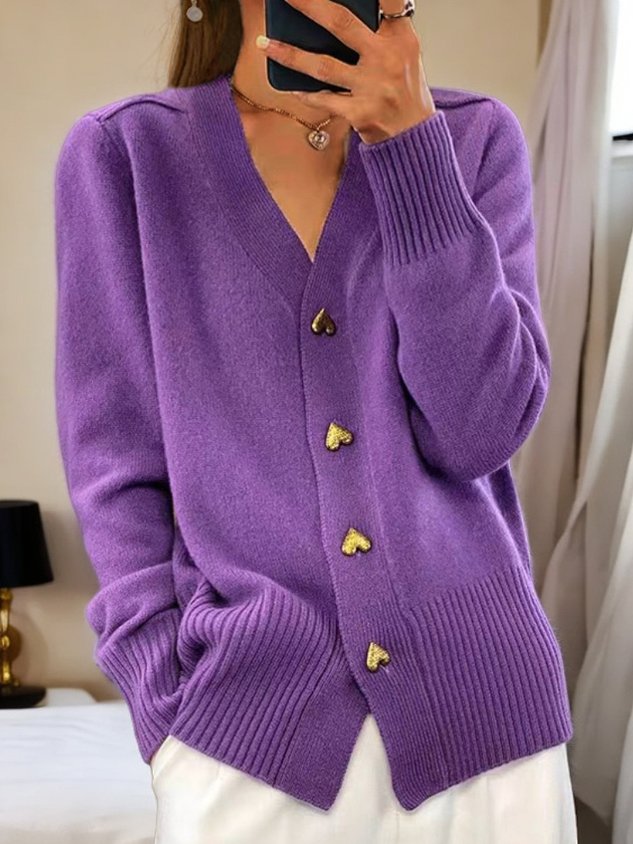 Celine | Cozy Knitted Heart Cardigan