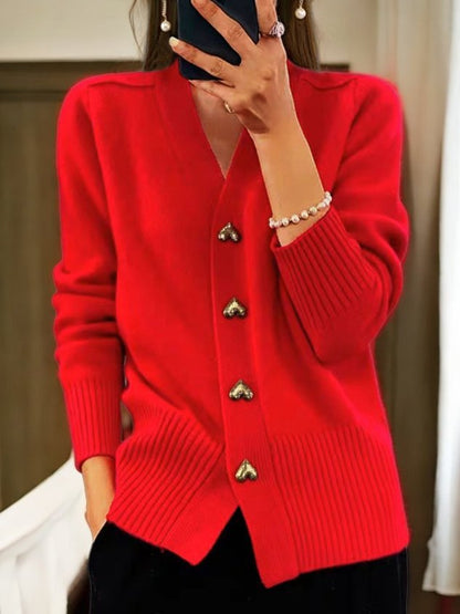 Celine | Cozy Knitted Heart Cardigan