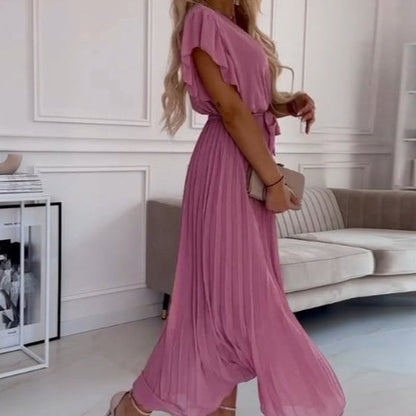 Nina | Flowy V-Neck Pleated Dress