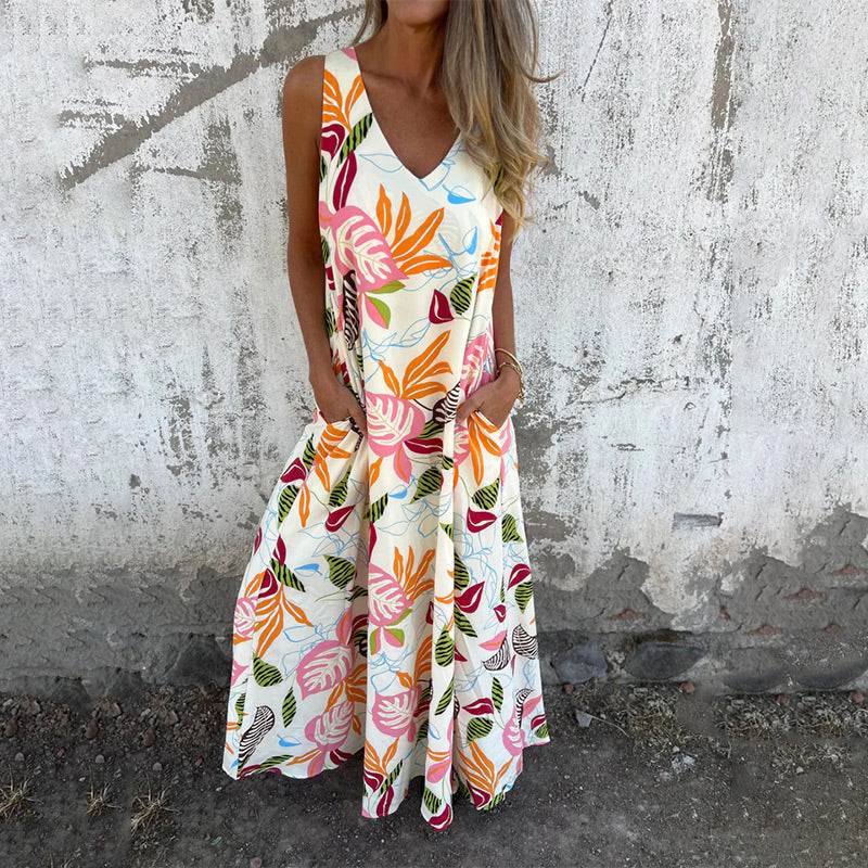 Freya | Elegant V-Neck Maxi Dress