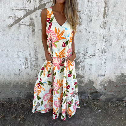 Freya | Elegant V-Neck Maxi Dress