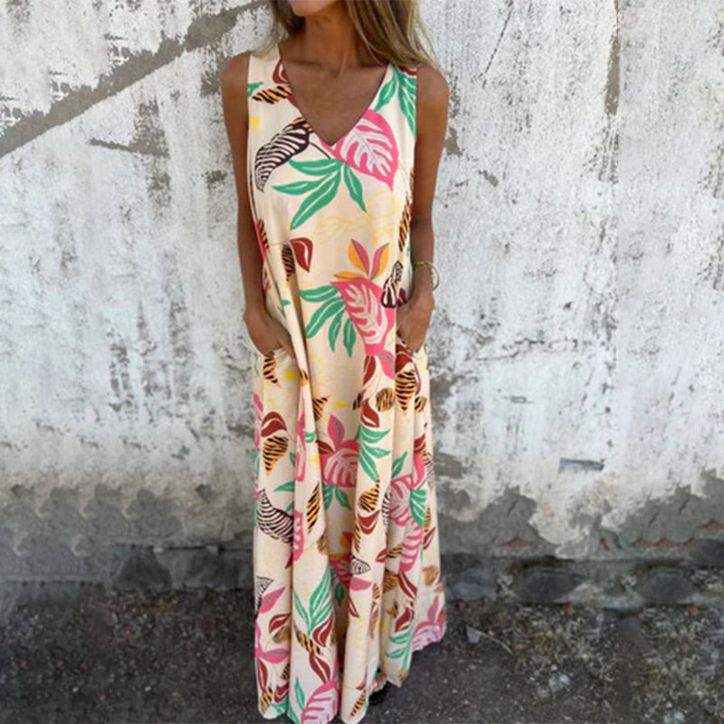 Freya | Elegant V-Neck Maxi Dress